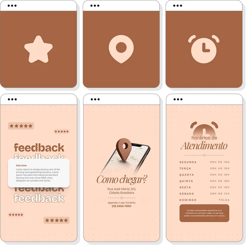 Stories para destaques do Instagram com a temática de cores do Pack Psicoterapia