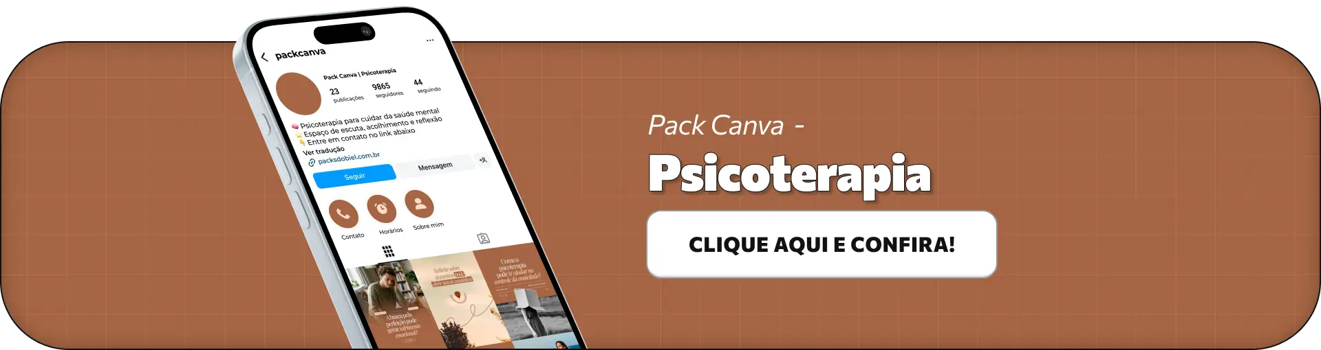 Posts com um Pack para Psicoterapia com templates, design e conteúdo editáveis no Canva