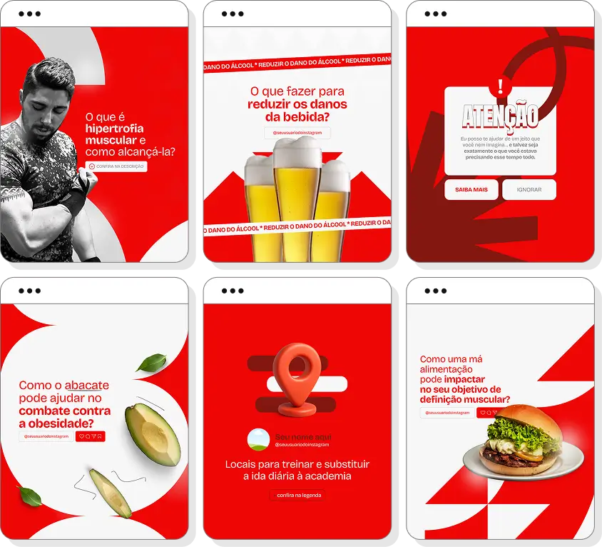 Ideias de post para personal trainer com pack de conteúdo para Instagram sobre exercícios físicos