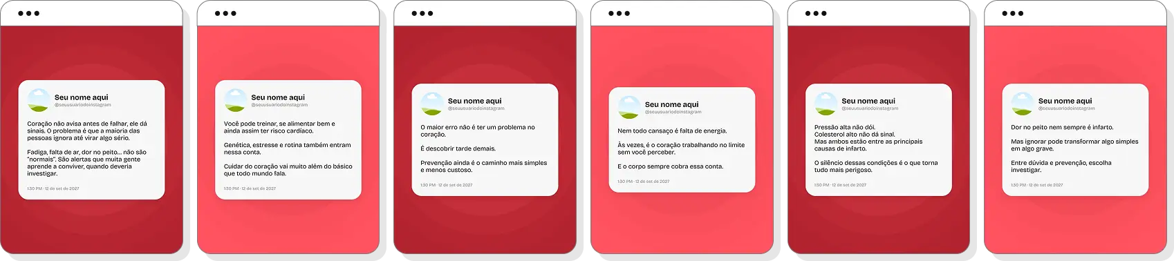 Posts para Instagram cardiologista com pack de templates Canva para clínicas e consultórios cardiológicos