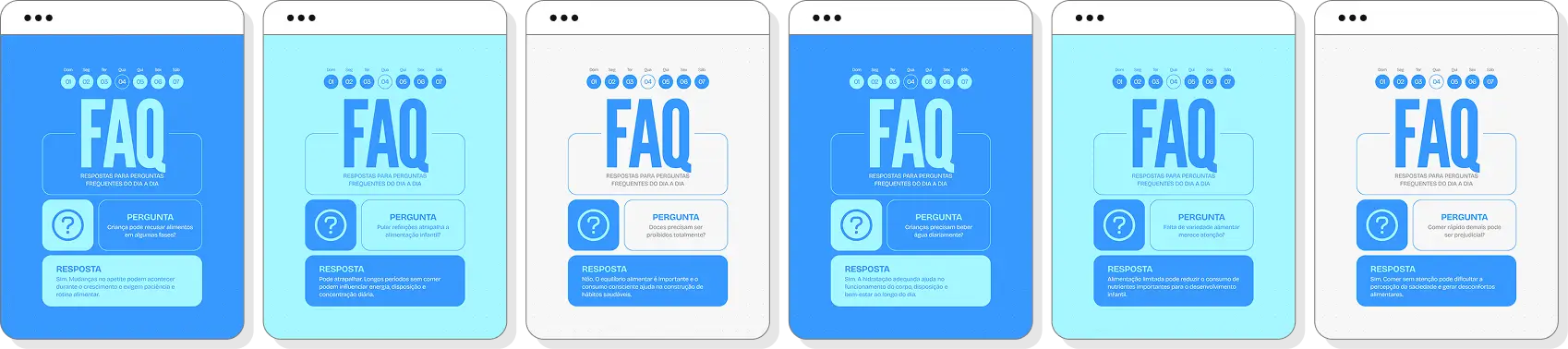 Posts para nutrição infantil com pack de conteúdo editável no Canva para Instagram infantil