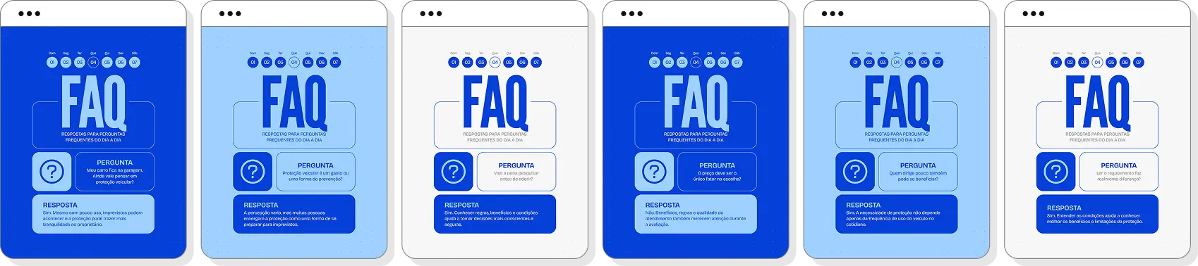 Pack de posts editáveis para Instagram proteção veicular com foco em assistência e segurança veicular