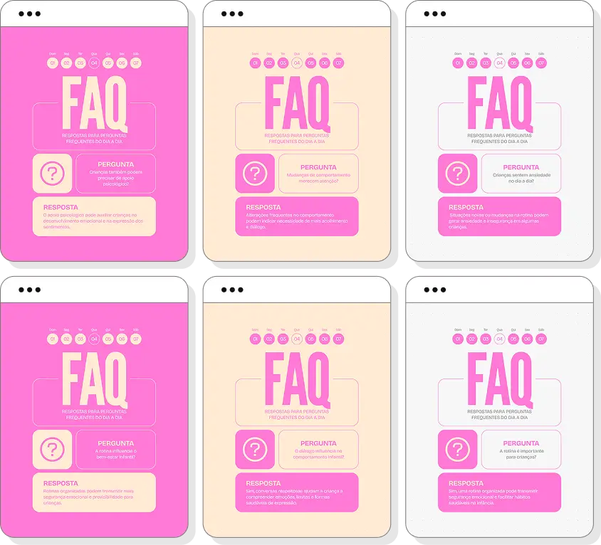 Pack de posts editáveis para Instagram psicologia infantil com foco em emoções e comportamento infantil