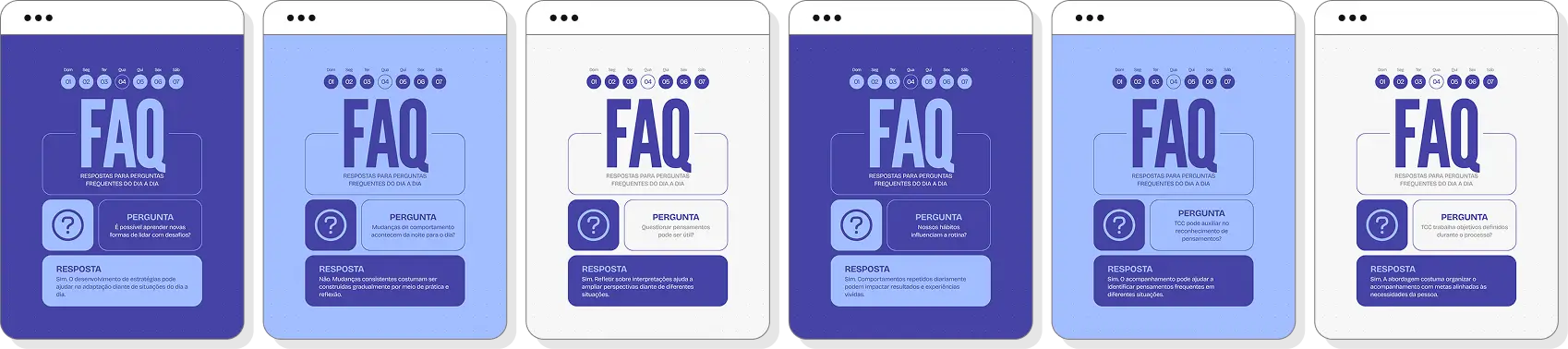 Pack Canva terapia cognitivo comportamental com posts editáveis para Instagram de TCC e emoções