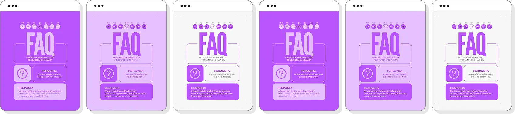 Pack de posts editáveis para Instagram terapia holística com foco em equilíbrio emocional e harmonia
