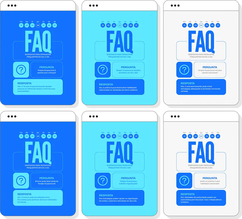 Posts para Instagram terapia ocupacional com pack Canva editável sobre funcionalidade e bem-estar