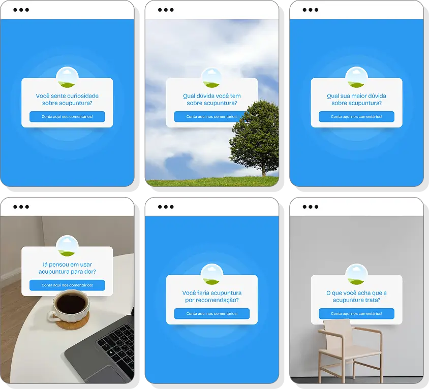 Posts para Instagram acupuntura com pack de templates Canva para acupunturistas e terapeutas