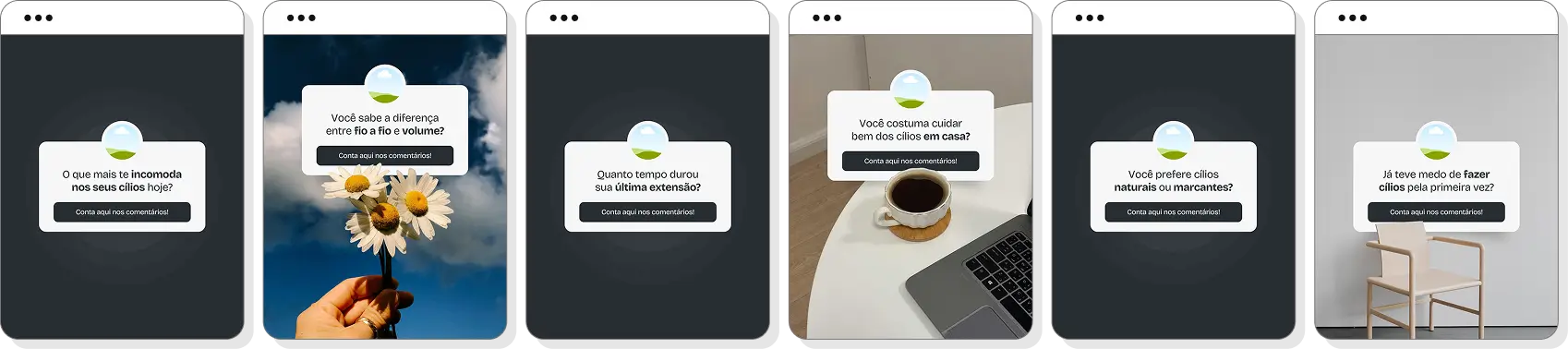 Pack Canva lash designer com posts para Instagram de design de cílios e alongamento