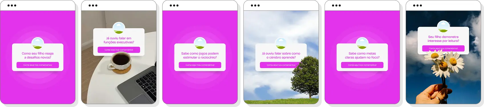 Pack Canva neuropsicopedagogia com posts editáveis para Instagram de aprendizagem e desenvolvimento infantil