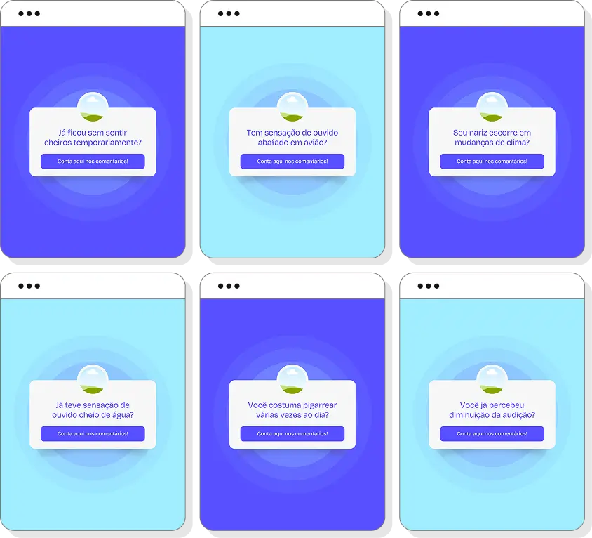 Pack Canva otorrinolaringologia com artes para Instagram de audição e saúde respiratória