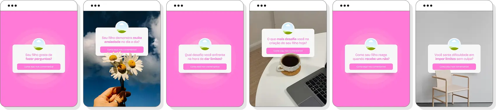 Pack de posts psicologia infantil com conteúdo para Instagram de comportamento e saúde emocional