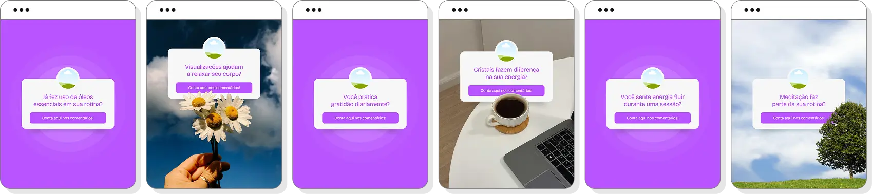 Pack Canva terapia holística com conteúdos editáveis para social media de bem-estar e energia
