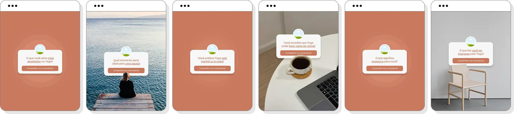 Pack Canva yoga com conteúdos para Instagram de relaxamento, respiração e equilíbrio