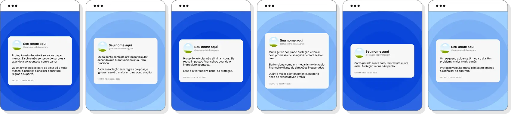 Social media proteção veicular com templates para Instagram de automóveis e assistência veicular