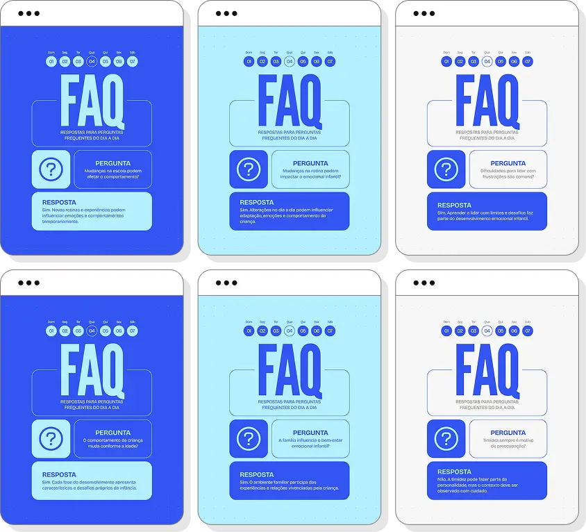 Pack de posts para psiquiatria infantil com templates no Canva para Instagram sobre saúde mental e desenvolvimento infantil