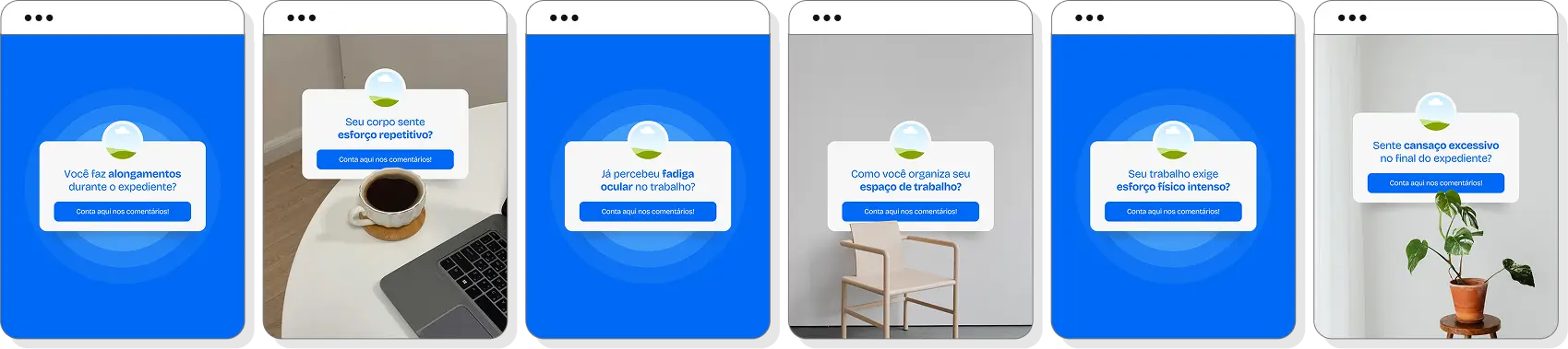Pack Canva saúde ocupacional com posts editáveis para Instagram sobre segurança, prevenção e saúde no trabalho